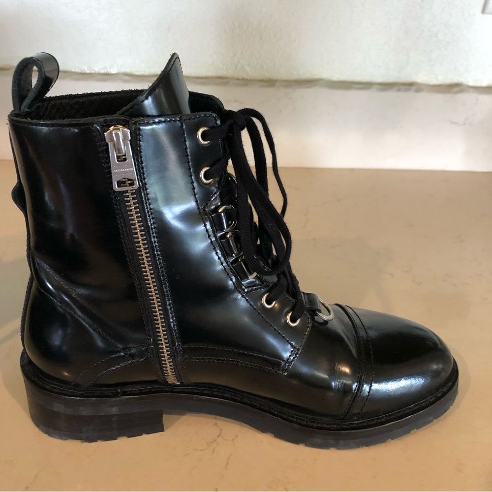 NWOT All Saints Lira Patient Leather Hiker Combat Boots - Picture 8 of 17